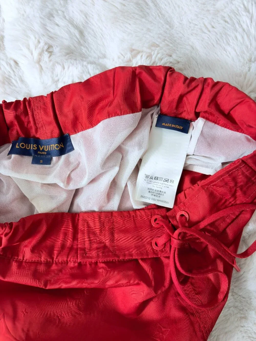 Louis Vuitton 3D Pocket Monogram Board Shorts Red